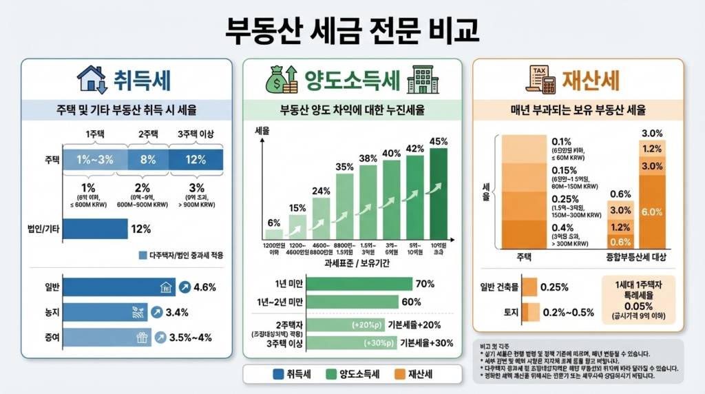 부동산 세금 비교